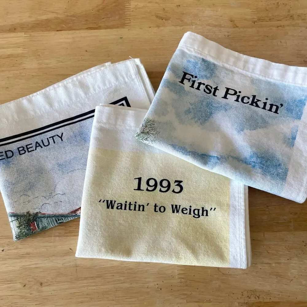 Vintage 1993 1994 1999 Tea Towel Calenders Cotton Field Farm House Nostalgia EUC